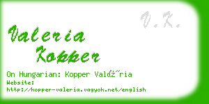 valeria kopper business card